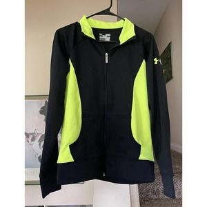 Under Armour All Season Gear Men’s Medium Neon Yellow Green Black Zip Up Jacket